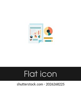 Diagramminformationen Flachbild-Icon-Design Einziger weißer Hintergrund, EPS10