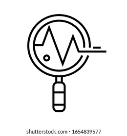 Icono de línea de información de gráfico, signo de concepto, ilustración de vector de esquema, símbolo lineal.