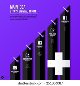 Chart layout with vertical elements. EPS10 vector template