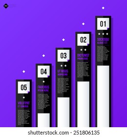 Chart layout with vertical elements. EPS10 vector template