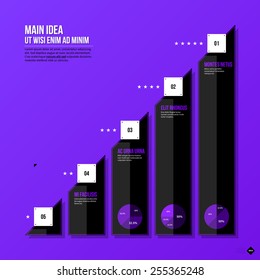 Chart layout with vertical elements. EPS10 vector template