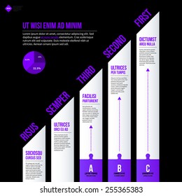 Chart layout with vertical elements. EPS10 vector template