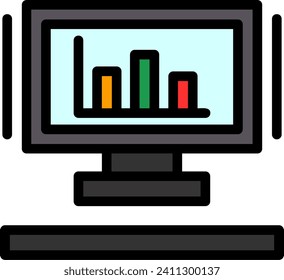 Chart Line Filled Icon Vector Design