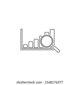 Chart line icon  with arrow. Vector flat sign