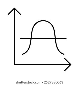 Ícone de Linha do Gráfico. Estatísticas de Negócios, Diagramas e Gráficos Ícone Editável Traçado Vetor Ilustração