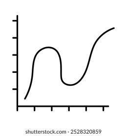 Chart Line Icon. Business Statistics, Diagrams and Graphs Icon Editable Stroke Vector Illustration