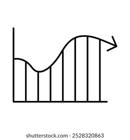Chart Line Icon. Business Statistics, Diagrams and Graphs Icon Editable Stroke Vector Illustration