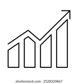 Chart Line Icon. Business Statistics, Diagrams and Graphs Icon Editable Stroke Vector Illustration