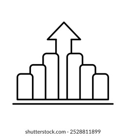 Chart Line Icon. Business Statistics, Diagrams and Graphs Icon Editable Stroke Vector Illustration
