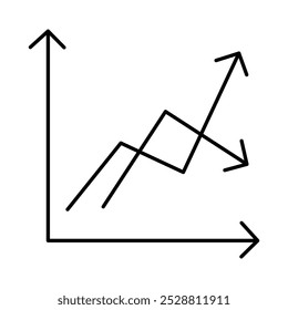 Chart Line Icon. Business Statistics, Diagrams and Graphs Icon Editable Stroke Vector Illustration