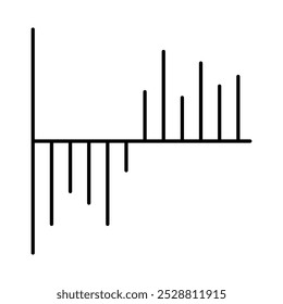 Ícone de Linha do Gráfico. Estatísticas de Negócios, Diagramas e Gráficos Ícone Editável Traçado Vetor Ilustração