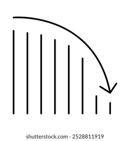 Icono de línea de gráfico. Icono de estadísticas de negocios, diagramas y gráficos Ilustración vectorial de trazos editable