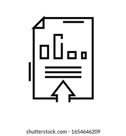 Chart line icon, concept sign, outline vector illustration, linear symbol.