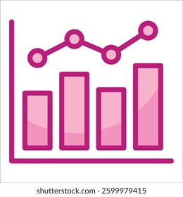 Chart Line Icon Element For Design