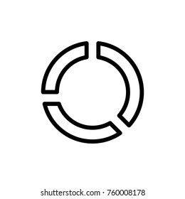 Chart line icon. High quality black outline logo for web site design and mobile apps. Vector illustration on a white background.