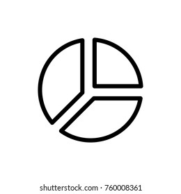 Chart line icon. High quality black outline logo for web site design and mobile apps. Vector illustration on a white background.