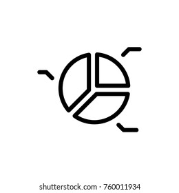 Chart line icon. High quality black outline logo for web site design and mobile apps. Vector illustration on a white background.
