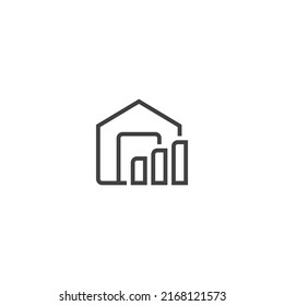Chart line icon. linear style sign for mobile concept and web design. Outline vector icon. Symbol, logo illustration. Vector graphic