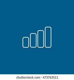 Chart Line Icon On Blue Background