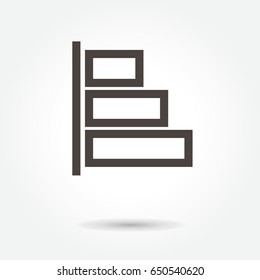 chart line icon on white background