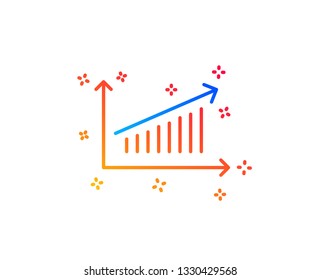 Chart line icon. Report graph or Sales growth sign. Analysis and Statistics data symbol. Gradient design elements. Linear chart icon. Random shapes. Vector