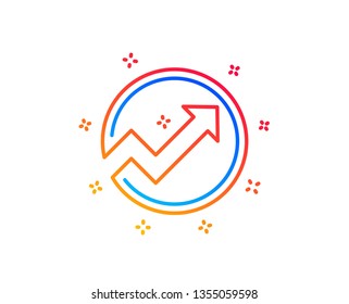 Chart line icon. Report graph or Sales growth sign in circle. Analysis and Statistics data symbol. Gradient design elements. Linear audit icon. Random shapes. Vector