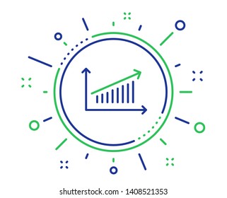 Chart line icon. Report graph or Sales growth sign. Analysis and Statistics data symbol. Quality design elements. Technology chart button. Editable stroke. Vector