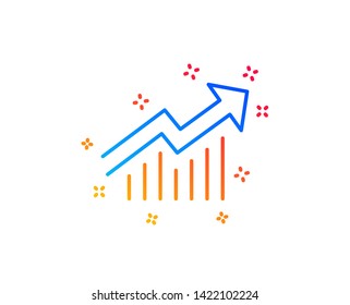 Chart line icon. Report graph or Sales growth sign. Analysis and Statistics data symbol. Gradient design elements. Linear demand curve icon. Random shapes. Vector