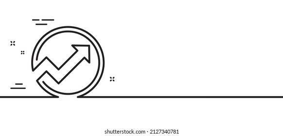 Chart line icon. Report graph or Sales growth sign in circle. Analysis and Statistics data symbol. Minimal line illustration background. Audit line icon pattern banner. Vector