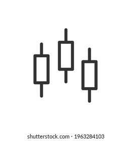 Chart line icon, sign or symbol. Premium pictogram in trendy outline style. Chart pixel perfect vector icon isolated on a white background. 