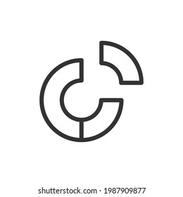 Chart Line Symbol im trendigen Stil. Schlagen Sie ein Vektorpiktogramm, einzeln auf weißem Hintergrund. Diagramme prämitive Symbole.