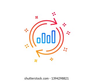 Chart line icon. Update Report graph or Sales growth sign. Analysis and Statistics data symbol. Gradient design elements. Linear update data icon. Random shapes. Vector