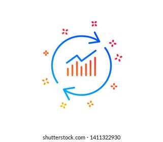 Chart line icon. Update Report graph or Sales growth sign. Analysis and Statistics data symbol. Gradient design elements. Linear update data icon. Random shapes. Vector