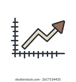 chart line icons isolated on White Background. Flat style design

