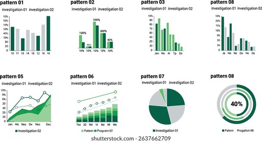 Chart line icons set. Graph, finance report, income growth, economy statistic, gantt diagram, infographic, mind map, data visualization vector illustration. Outline signs of analytic. 