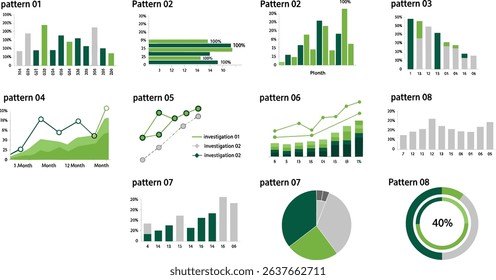 Chart line icons set. Graph, finance report, income growth, economy statistic, gantt diagram, infographic, mind map, data visualization vector illustration. Outline signs of analytic. 