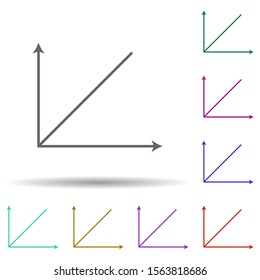 Chart line multi color icon. Simple thin line, outline vector of chart and diagram icons for ui and ux, website or mobile application