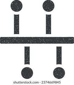 Chart line point icon vector illustration in stamp style