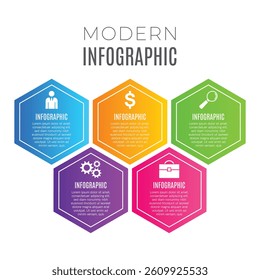 Chart list infographic 5 step or options template business concept design