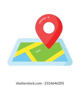 A chart with location pointer, trendy icon of map location