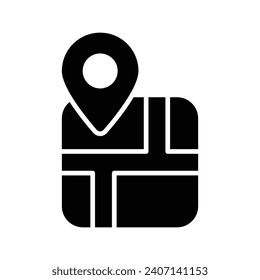 A chart with location pointer, trendy icon of map location