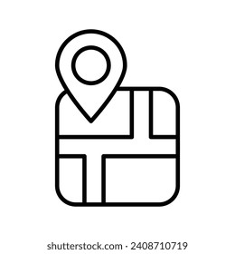 A chart with location pointer, trendy icon of map location