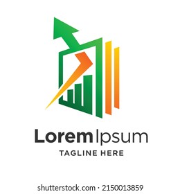 Chart logo with arrow concept