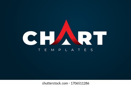 Chart logo up red arrow black background