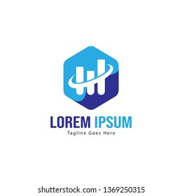 Chart logo template design. Chart logo with modern frame isolated on white background