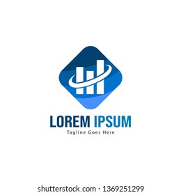 Chart logo template design. Chart logo with modern frame isolated on white background