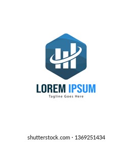 Chart logo template design. Chart logo with modern frame isolated on white background
