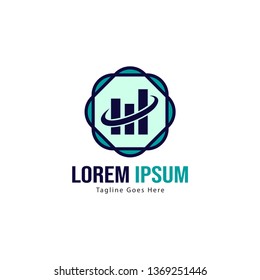 Chart logo template design. Chart logo with modern frame isolated on white background