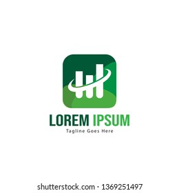 Chart logo template design. Chart logo with modern frame isolated on white background