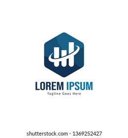 Chart logo template design. Chart logo with modern frame isolated on white background